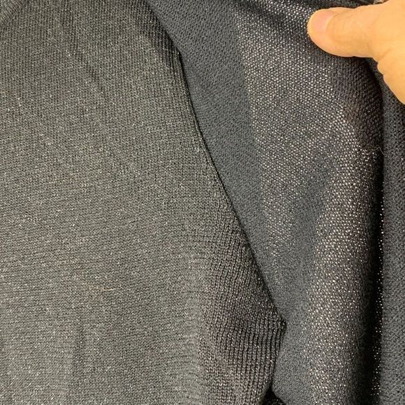 Womens Sag Harbor Size L Metallic Sparkle Bling bBack Fooler Sweater Top 5070 - Picture 4 of 6